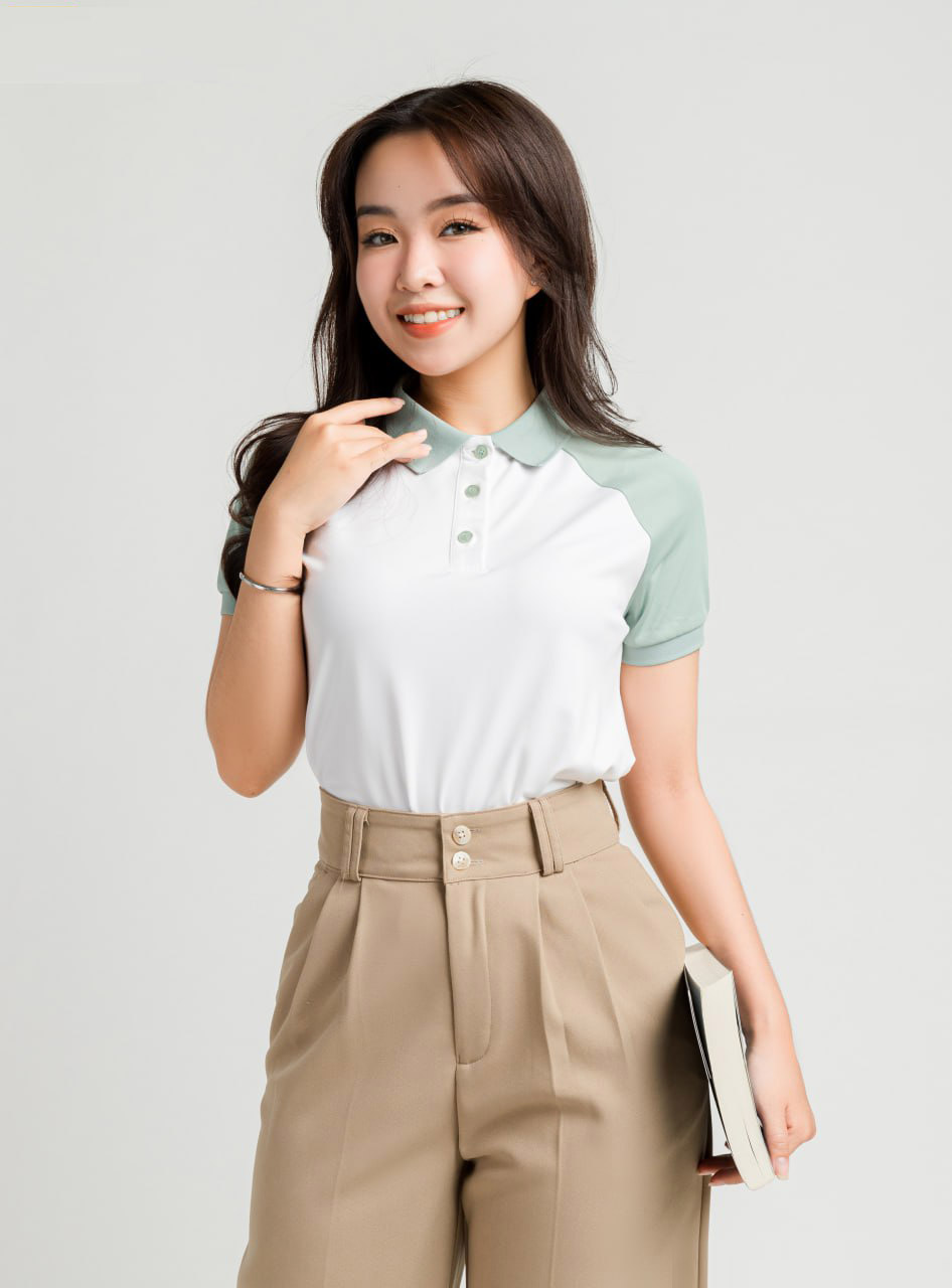 Áo Polo Basic Nữ Phối Màu